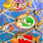 Rete da pesca che rappresenta la rete di Internet